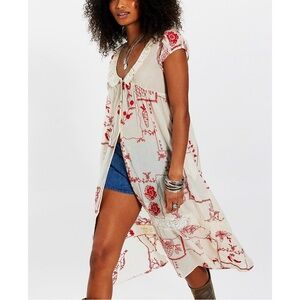 Free People Annie Embroidered Maxi Tunic